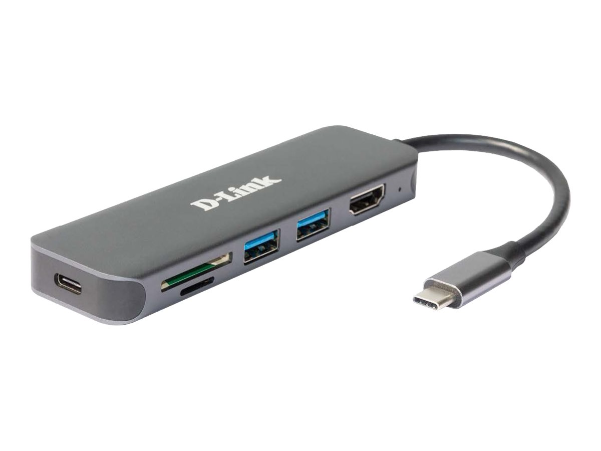 D-LINK 6-in-1 USB-C Hub mit HDMI/Card Reader/Power Delivery