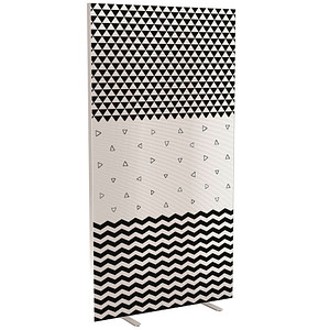PAPERFLOW Trennwand easyScreen Black & White 60437 bunt 94,0 x 173,4 cm