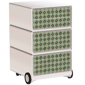 PAPERFLOW easyOffice Vintage Rollcontainer weiß, bunt 4 Auszüge 39,0 x 43,6 x 64,2 cm