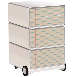 PAPERFLOW easyOffice Contents Rollcontainer weiß, bunt 4 Auszüge 39,0 x 43,6 x 64,2 cm