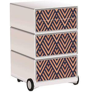 PAPERFLOW easyOffice Classic Chic Rollcontainer weiß, bunt 4 Auszüge 39,0 x 43,6 x 64,2 cm