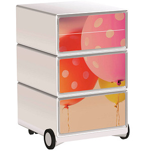 PAPERFLOW easyOffice Colour Rollcontainer weiß, bunt 4 Auszüge 39,0 x 43,6 x 64,2 cm