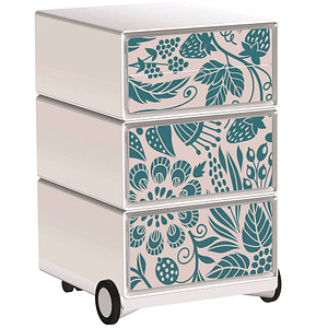 PAPERFLOW easyOffice Garden Factory Rollcontainer weiß, bunt 4 Auszüge 39,0 x 43,6 x 64,2 cm