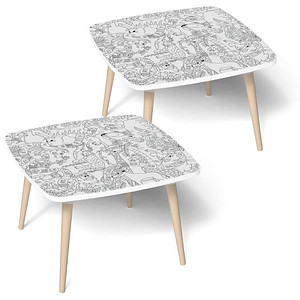 PAPERFLOW Maltisch KIDS "DSCHUNGEL", Höhe: 460 mm, 2er Set