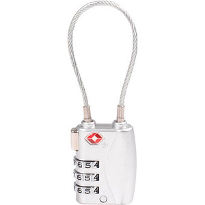 pavo TSA Zahlen-Gepäckschloss, aus Zink / Edelstahl, silber