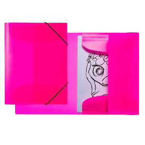 HERMA Eckspannermappe, aus PP, DIN A4, neon-pink