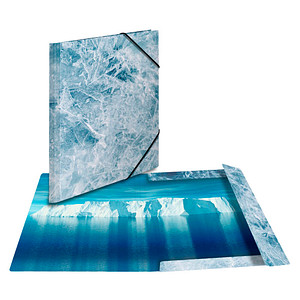 HERMA Eckspannermappe "Nature", DIN A3, Karton, Ice