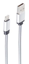 S-CONN Lightning Lade-Sync USB A auf 8-pin silber 1,0m (BS14-13001)