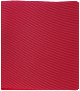 EXXO by HFP Ringbuch / Ringmappe / Ringordner, A4, aus PP, mit 2er Rundringmechanik und selbstklebenden Rückenschild, Farbe: transparent rot– 1 Stück