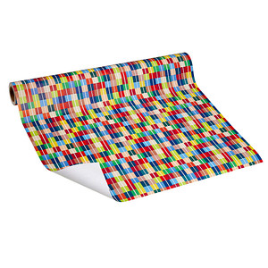 JUNG SCHÖNER VERPACKEN Geschenkpapier Pierrot Quadrate mehrfarbig, 20,0 m