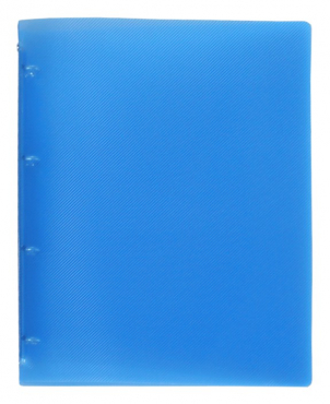 EXXO by HFP Ringbuch / Ringmappe / Ringordner, A4, aus PP, mit 4er Rundringmechanik und selbstklebenden Rückenschild, Farbe: transparent blau – 1 Stück