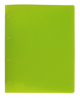 EXXO by HFP Ringbuch / Ringmappe / Ringordner, A4, aus PP, mit 4er Rundringmechanik und selbstklebenden Rückenschild, Farbe: transparent limone – 1 Stück