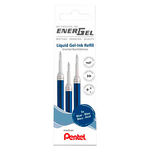 3 Pentel EnerGel Gelschreiberminen blau