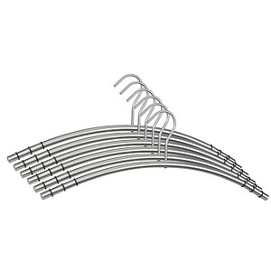 6 SZ Metall Kleiderbügel silber