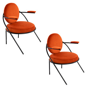2 PAPERFLOW Sessel SATURNE rost schwarz Stoff