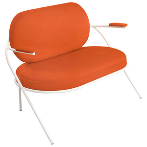 PAPERFLOW 2-Sitzer Sofa SATURNE rost weiß Kunstleder