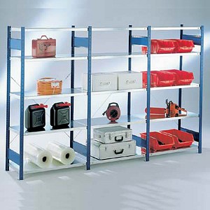 SCHULTE Anbau-Schwerlastregal 12635-B silber 100,0 x 30,0 x 200,0 cm