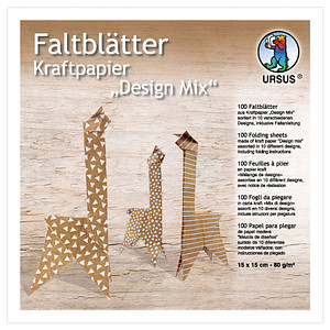 URSUS® Faltblätter Kraftpapier braun-weiß