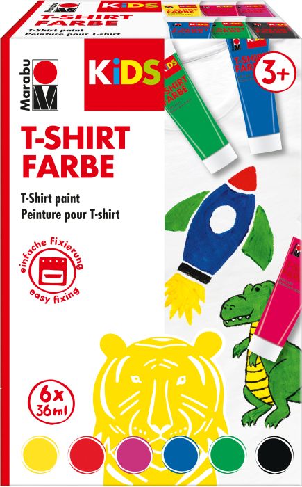 Marabu KiDS T-Shirt Farbe, 36 ml, Tube, 6er Set