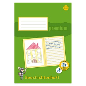 Staufen® Geschichtenheft Premium Lineatur 2G (2.Schuljahr) liniert DIN A4 Rand rundum, 16 Blatt