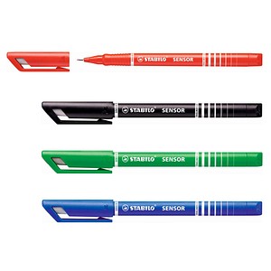 STABILO SENSOR - Schwarz - Blau - Grün - Rot - Rund - Metall - Kunststoff (189/