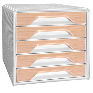 CEP Schubladenbox Smoove Silva, 5 Schübe, weiß/Buche