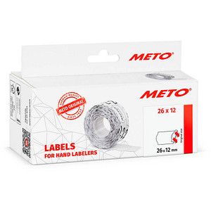 METO Etiketten für Preisauszeichner, 26 x 12 mm, weiß