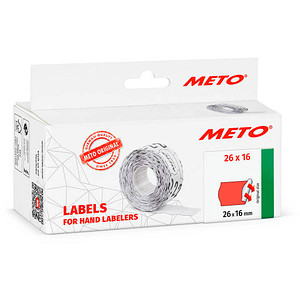 METO Etiketten für Preisauszeichner, 26 x 16 mm, rot