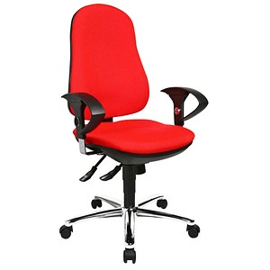 Topstar Bürostuhl Support ®Syncro Deluxe, 8559U G21 rot, chrom Stoff