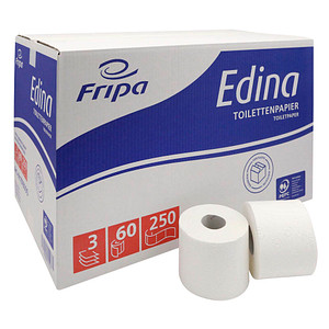 Fripa Toilettenpapier Edina, 3-lagig, hochweiß, Großpackung