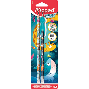 Maped Bleistift JUNGLE FEVER, mit Radierer, HB, 2er Blister