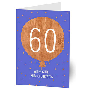 LUMA Geburtstagskarte 60. Ballon DIN B6