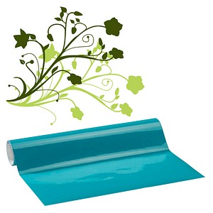 plottiX Vinylfolie permanent türkis 31,5 cm x 1,0 m,  1 Rolle