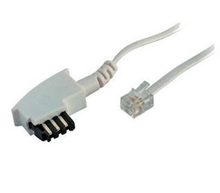 SCONN Anschlusskabel TAE-F - Westernstecker 6/4 6,0 m weiss