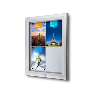 Showdown® Displays Schaukasten T silber 4x DIN A4