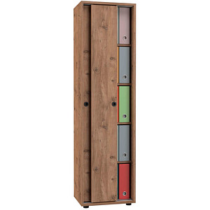 VCM my office Schiebetürenschrank Ulas, 919825 honig-eiche 4 Fachböden 49,0 x 37,7 x 168,0 cm