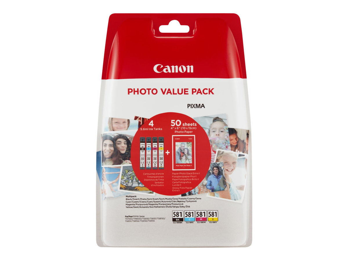 CANON CLI 581 C/M/Y/BK Photo Value Pack 4er Pack Schwarz, Gelb, Cyan, Magenta T
