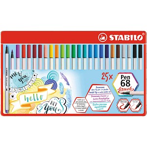 STABILO Pinselstift Pen 68 brush, 25er Metall-Etui