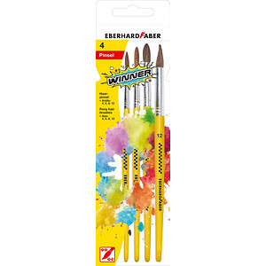EBERHARD FABER Pinsel-Set Größe 4, 6, 8, 12, 4-teilig