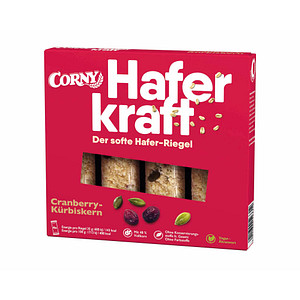 CORNY Haferkraft Cranberry-Kürbiskern Müsliriegel 4 Riegel