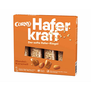 CORNY Haferkraft Mandel-Karamell Müsliriegel 4 Riegel