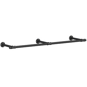 SONGMICS Wandgarderobe schwarz Metall 170,0 x 7,0 cm