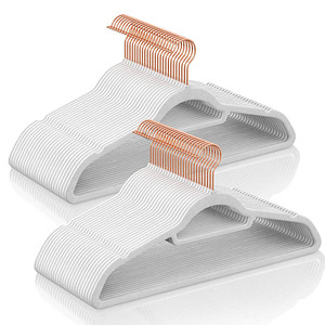 SONGMICS Kleiderbügel weiß, 50 St.