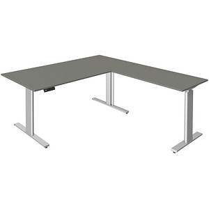 kerkmann Sitz-Steh-Schreibtisch Move 3 mit Anbau, graphit