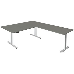 kerkmann Sitz-Steh-Schreibtisch Move 3 mit Anbau, graphit
