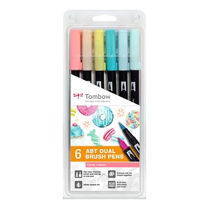 Tombow Doppelfasermaler "ABT DUAL BRUSH PEN", 6er Set Candy