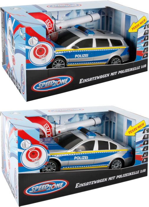 SZ Polizeiauto mit Polizeikelle SZ Polizeiauto mit Polizeikelle