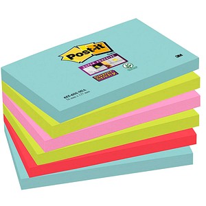Post-it® Super Sticky Miami Haftnotizen extrastark farbsortiert 6 Blöcke