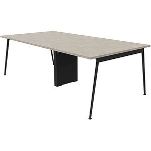 Quadrifoglio Konferenztisch X3 beton rechteckig, 4-Fuß-Gestell grau, 240,0 x 120,0 x 75,0 cm