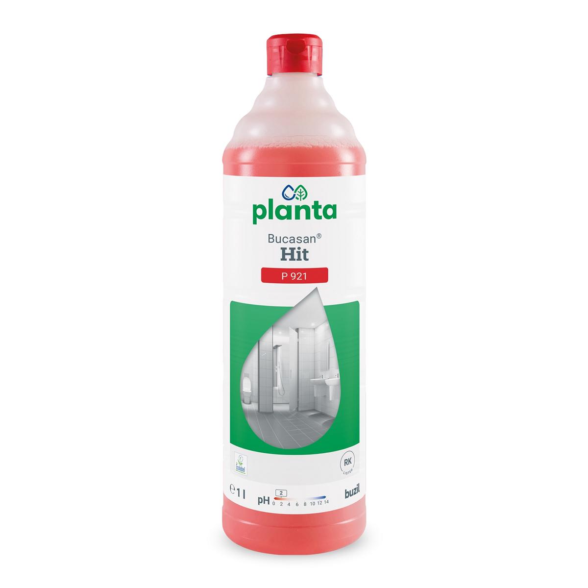 Planta® Bucasan Hit P921 | 1 Liter ökologischer Sanitärunterhaltsreiniger auf Zitronensäurebasis, Sanitärreiniger (EU-Ecolabel), (vormals P312 Planta® San)